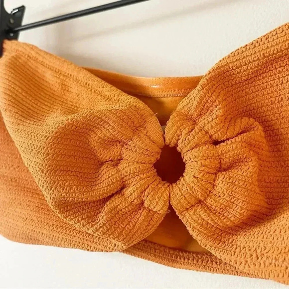Topshop Crinkle Ring Bandeau Bikini Top Size 10 NWT - Picture 5 of 8